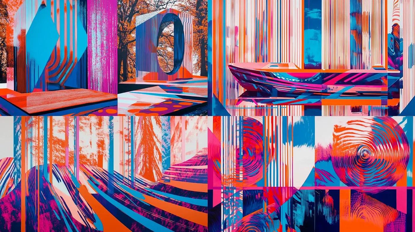 Abstract Geometric Synthesis of Vivid Hues - Midjourney sref style