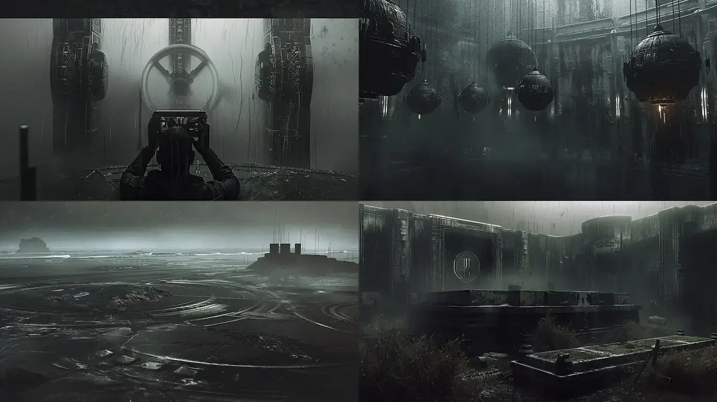 Digital Dystopia with a Grimy Futuristic Aesthetic - Midjourney sref style
