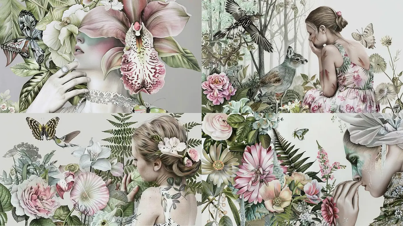 Floral Dreamscapes and Ethereal Elegance - Midjourney sref style