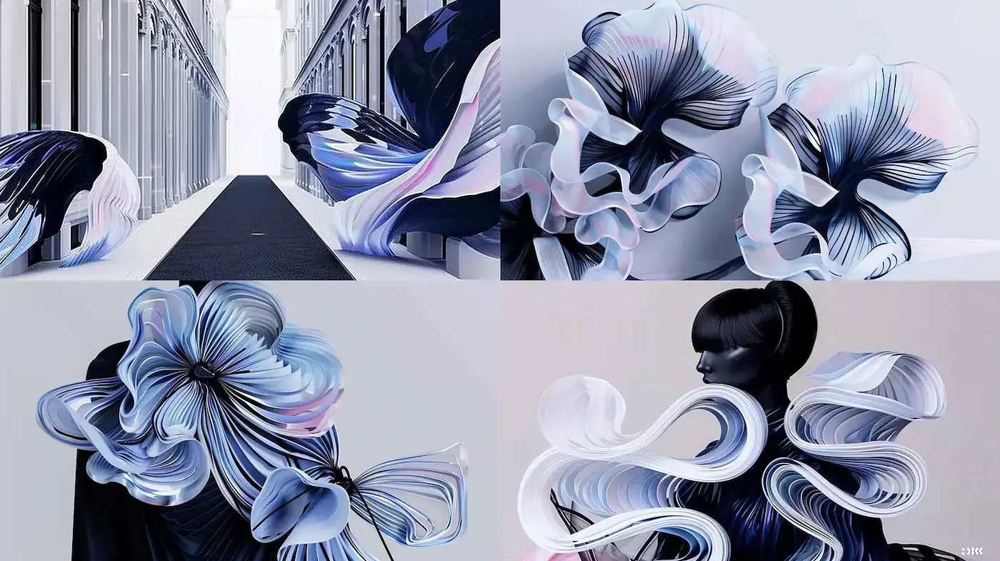 Ethereal Flowing Aesthetics with a Modern Twist - Midjourney sref style