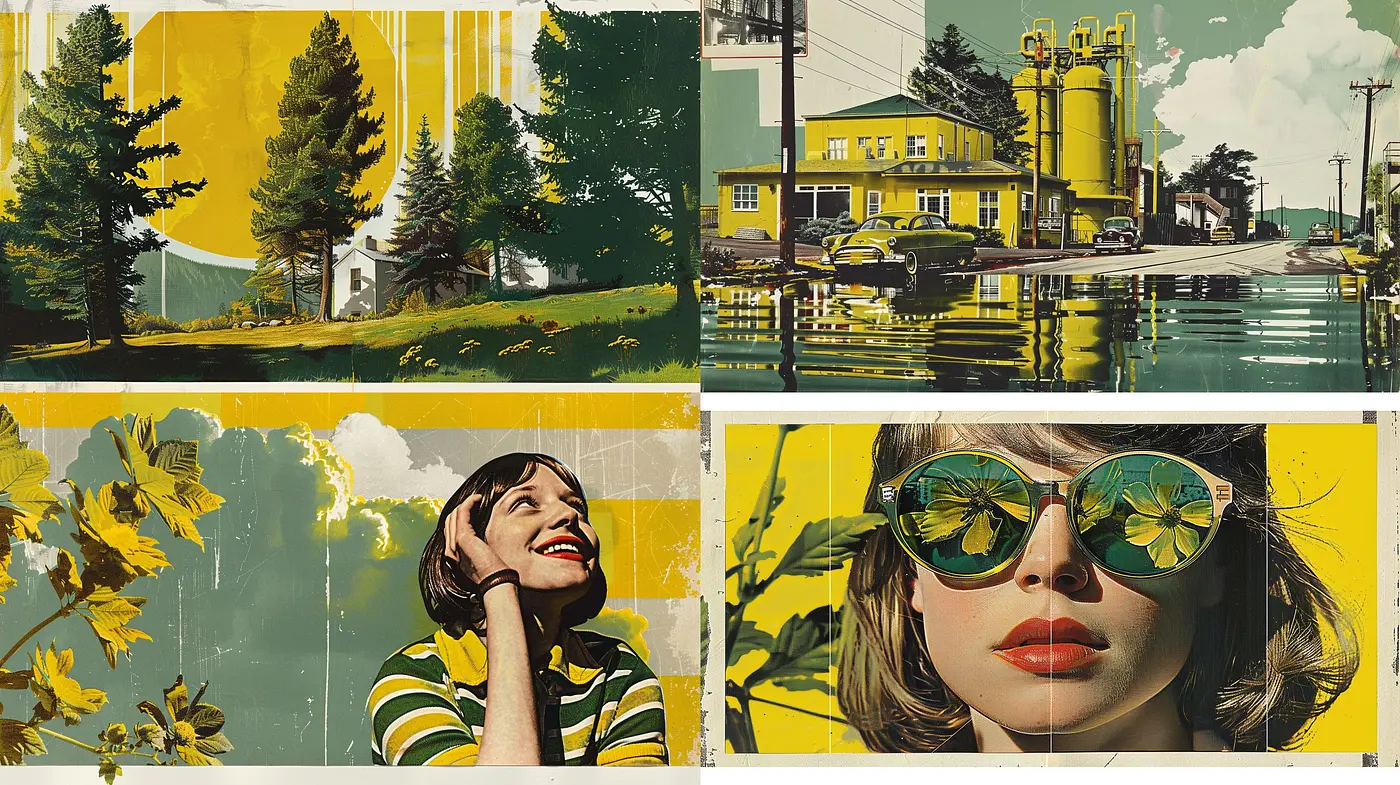 Eclectic Retro Fusion with a Vivid Nostalgic Essence - Midjourney sref style