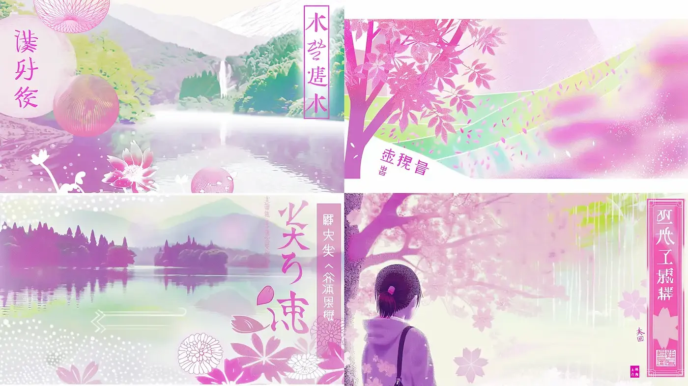 Serene and Dreamlike Landscape Aesthetic with Soft Colors - Midjourney sref style