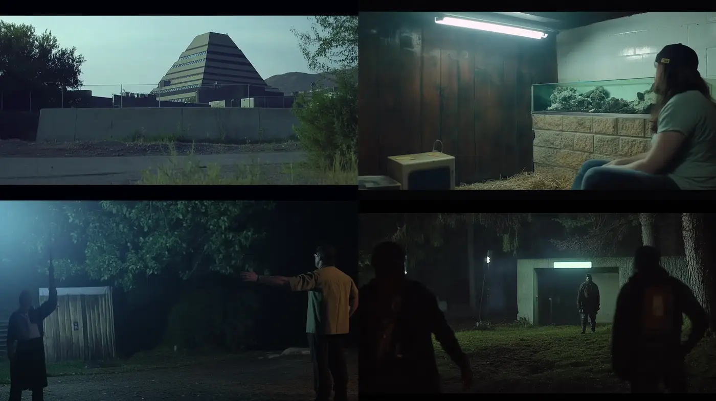 Nocturnal Hues and Enigmatic Shadows - A Study in Cinematic Suspense - Midjourney sref style