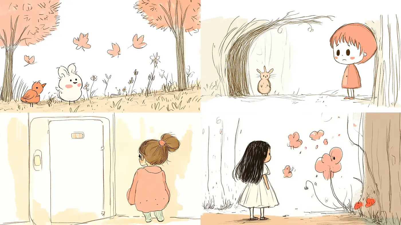 Whimsical Storybook Illustration with Warm Pastel Palette - Midjourney sref style