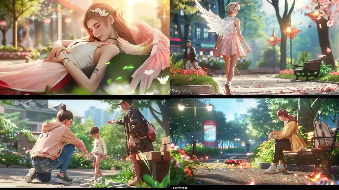 Idyllic Urban Spring: A Dreamy Intersection of Nature and City Life - Midjourney sref style
