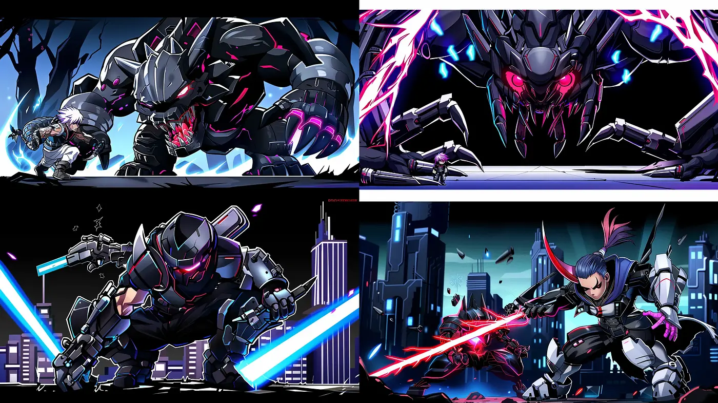 Futuristic Cyberpunk Saga: A Neon-Drenched, Anime-Inspired Visual Symphony - Midjourney sref style