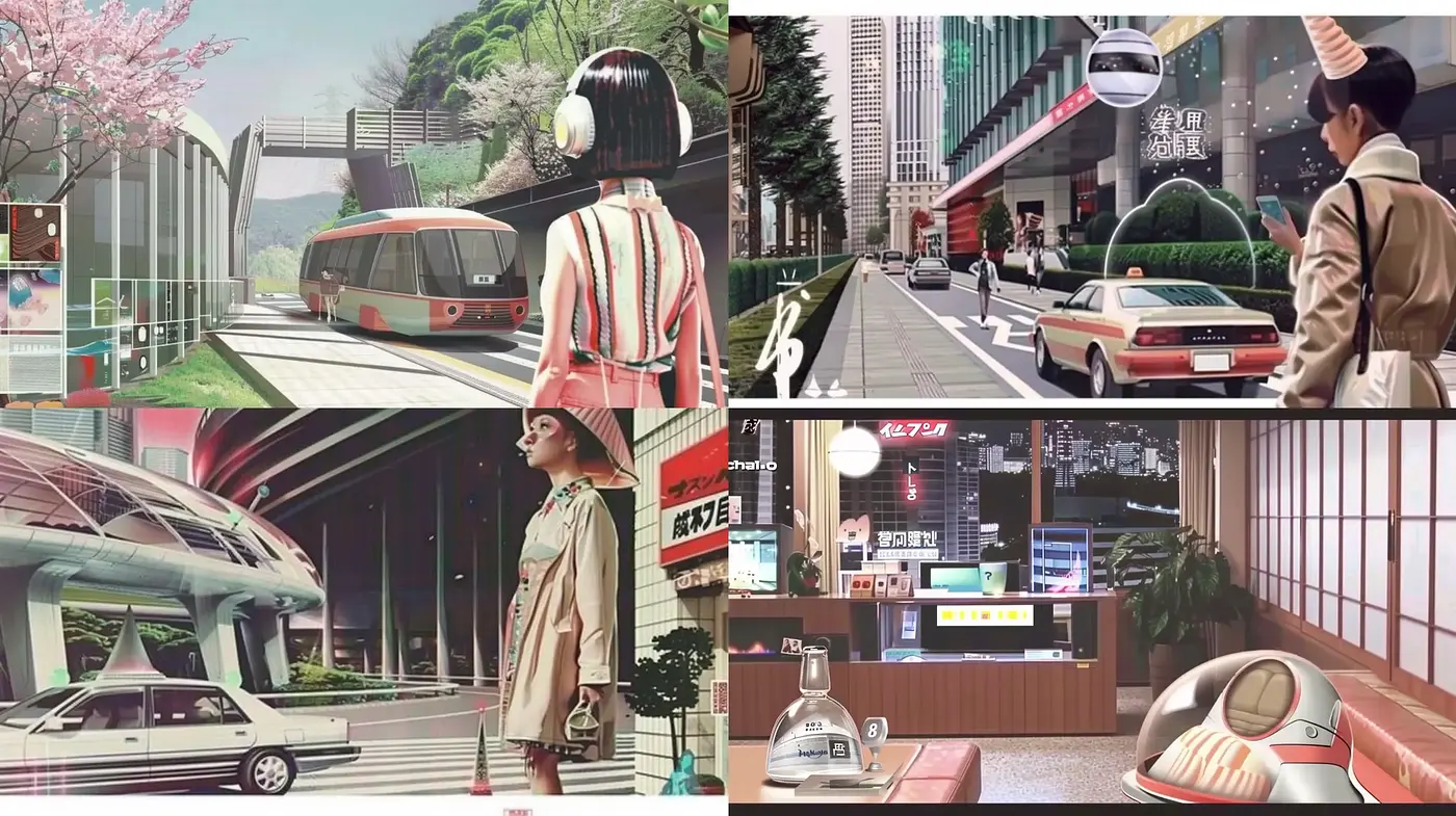 Futuristic Nostalgia with a Retro Anime Essence - Midjourney sref style