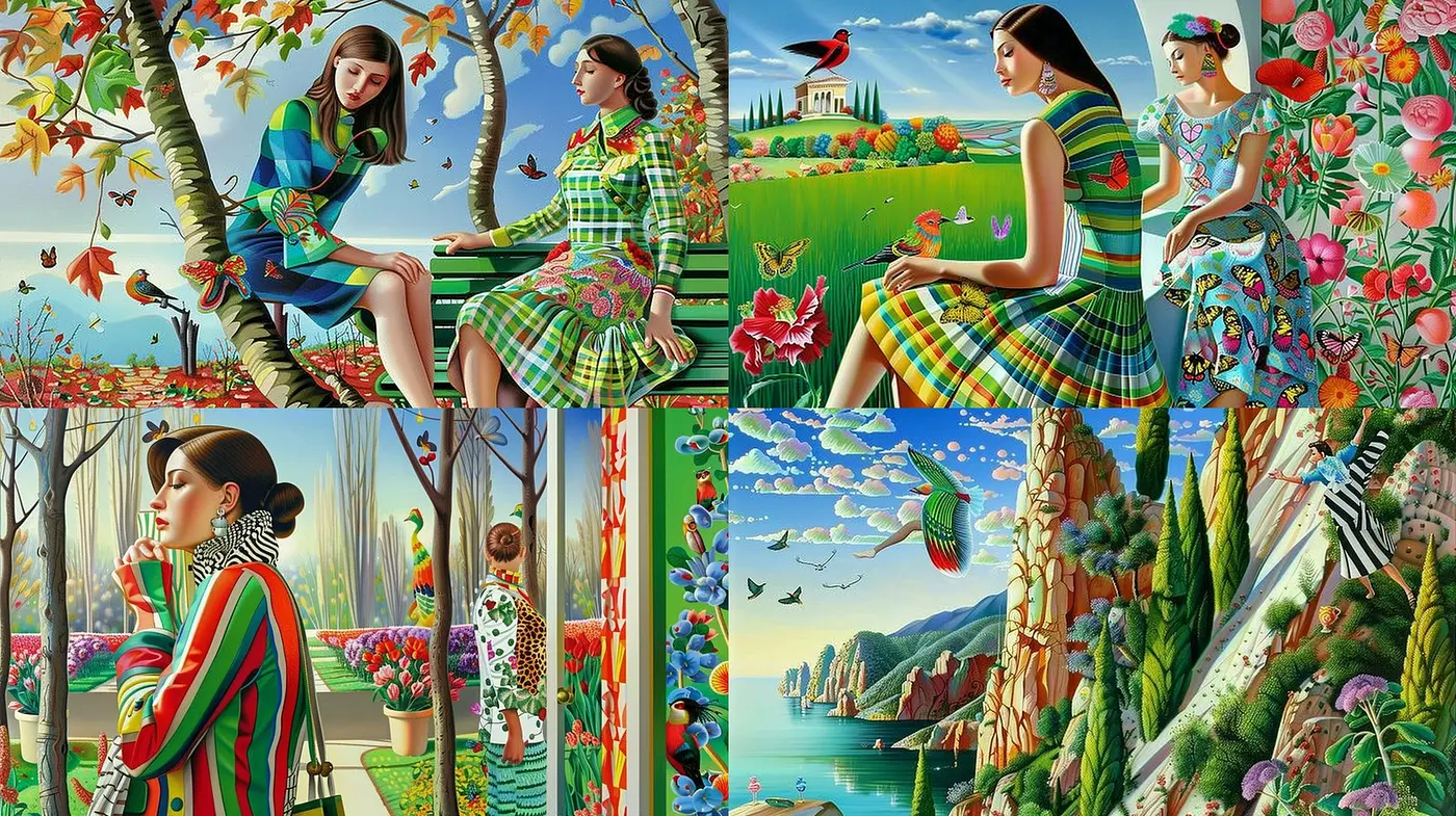 Consistent Chromatic Narratives in Surrealist Dreamscapes - Midjourney sref style