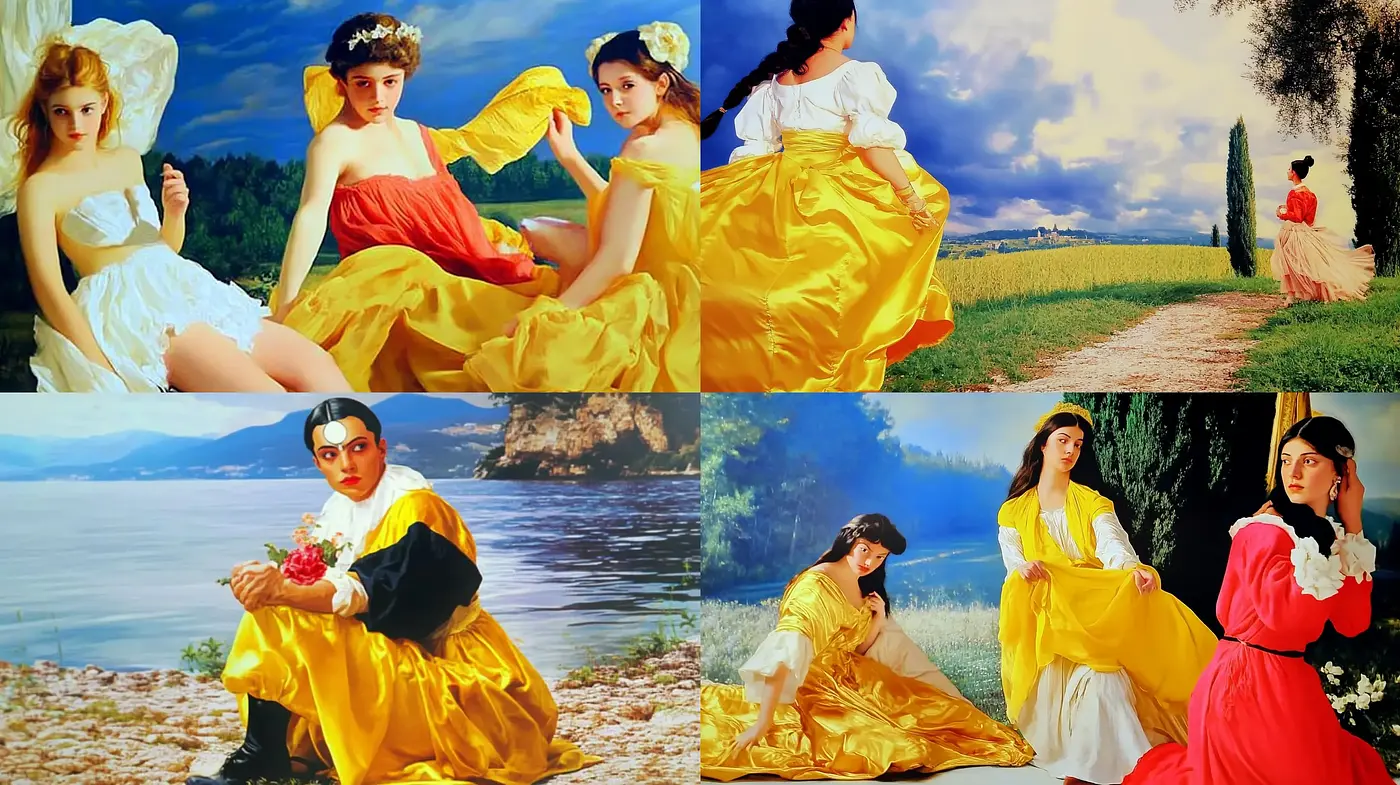 Elegance in Pastoral Beauty: A Consistent Invocation of Romantic Classicism - Midjourney sref style