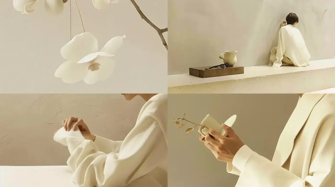 Elegant Minimalism with a Soft, Serene Ambience - Midjourney sref style
