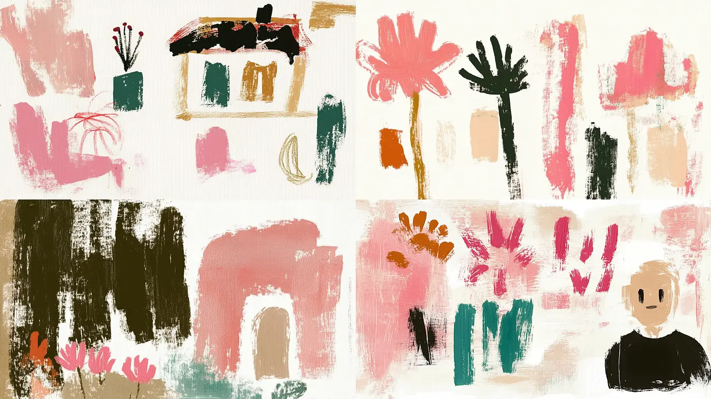 Abstract Palette Exploration with a Whimsical Touch - Midjourney sref style