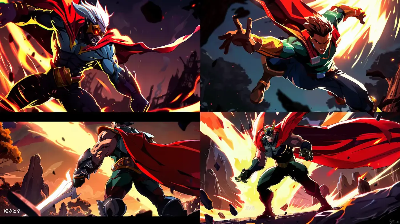 Dynamic and Vibrant Comic-Style Illustrations with Action-Packed Energy - Midjourney sref style