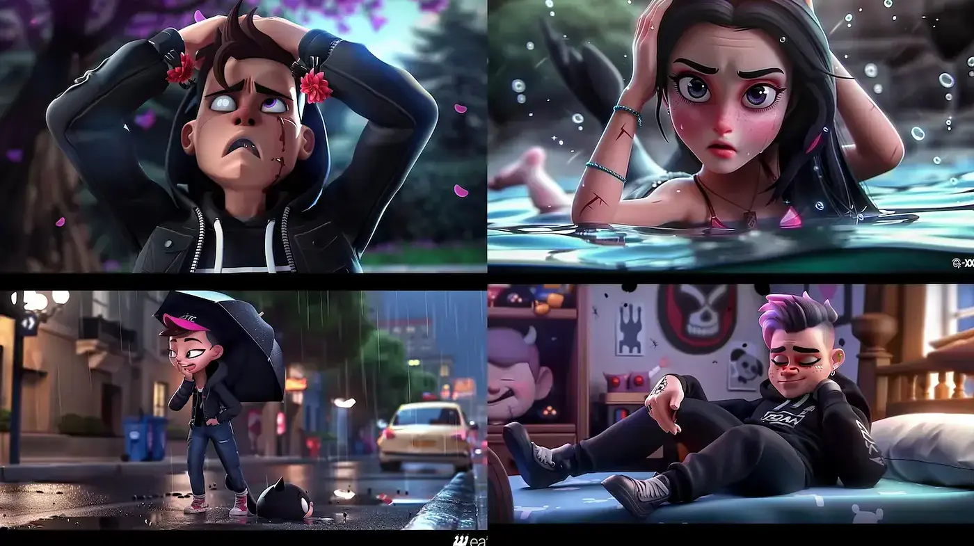 Expressive Character Designs with Vibrant Aesthetic Elements - Midjourney sref style