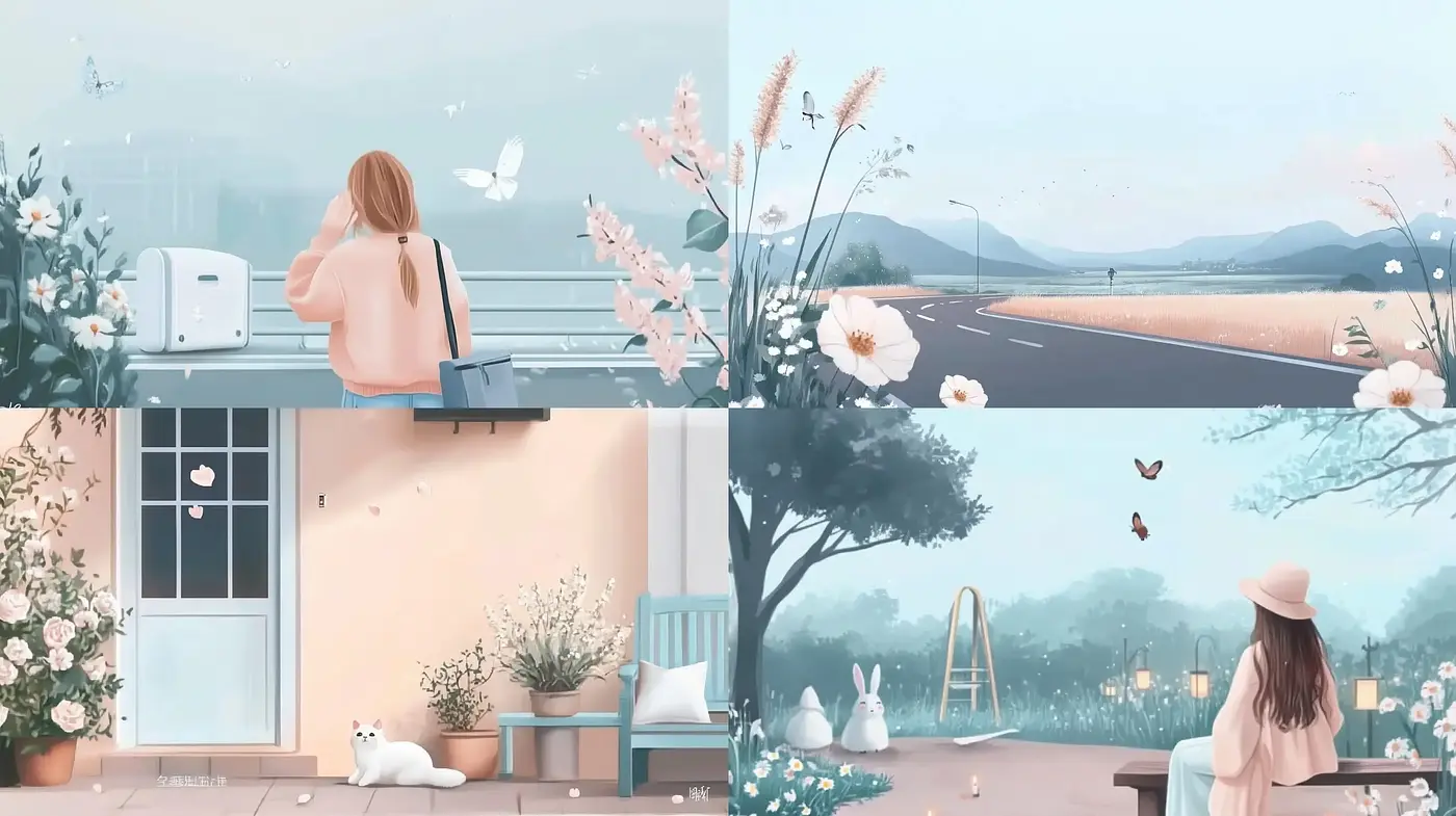 Serene Pastel Dreamscape with a Touch of Whimsy - Midjourney sref style