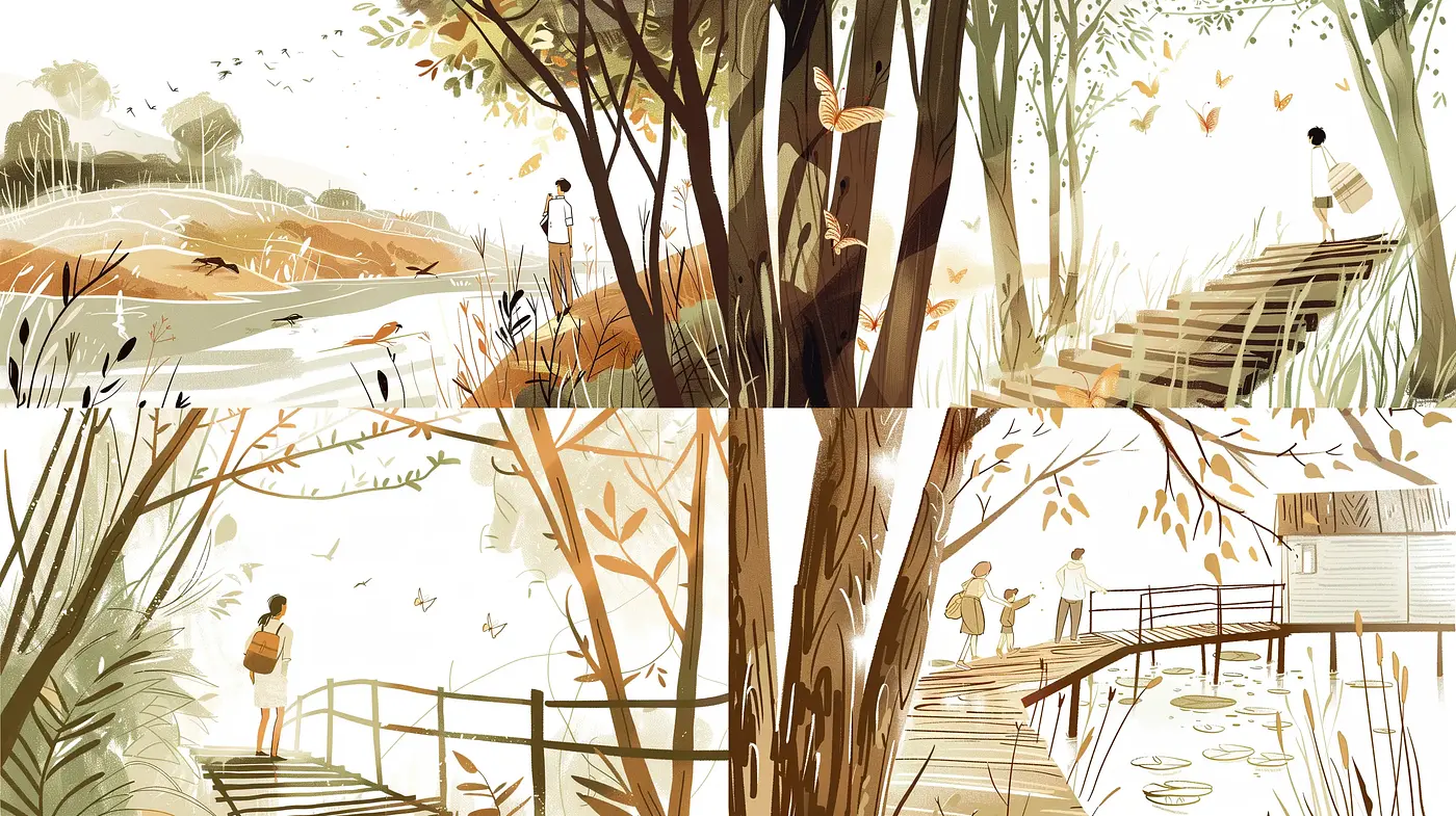 Serene Autumnal Idyll: A Harmony of Warm Hues and Pastoral Simplicity - Midjourney sref style