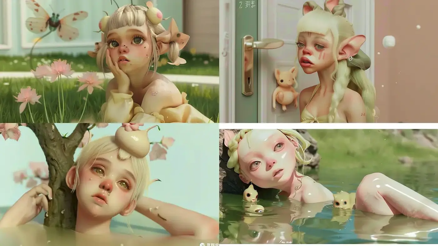 Whimsical and Ethereal Fantasy Portraits with Dreamlike Qualities - Midjourney sref style