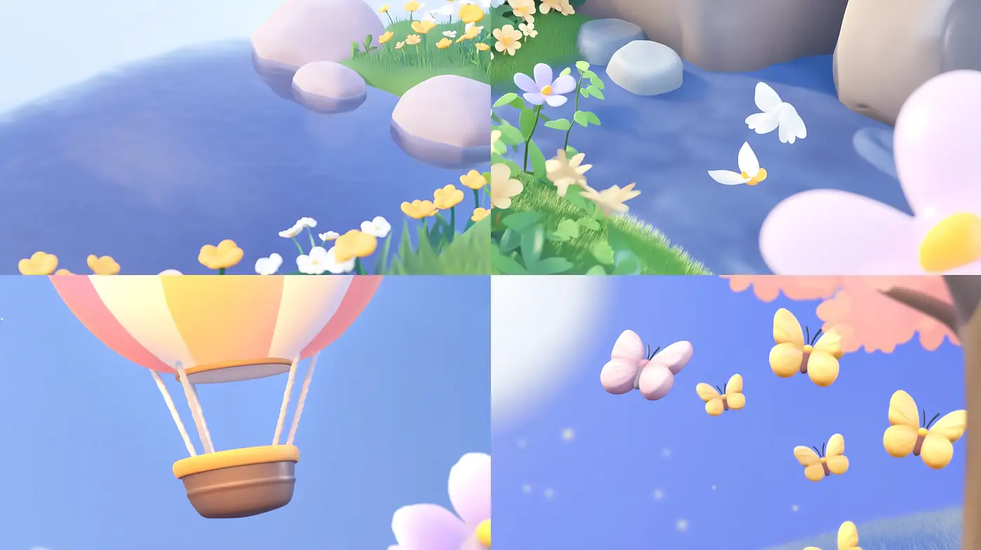 Serene Pastel Dreamscape with Ethereal Textures - Midjourney sref style