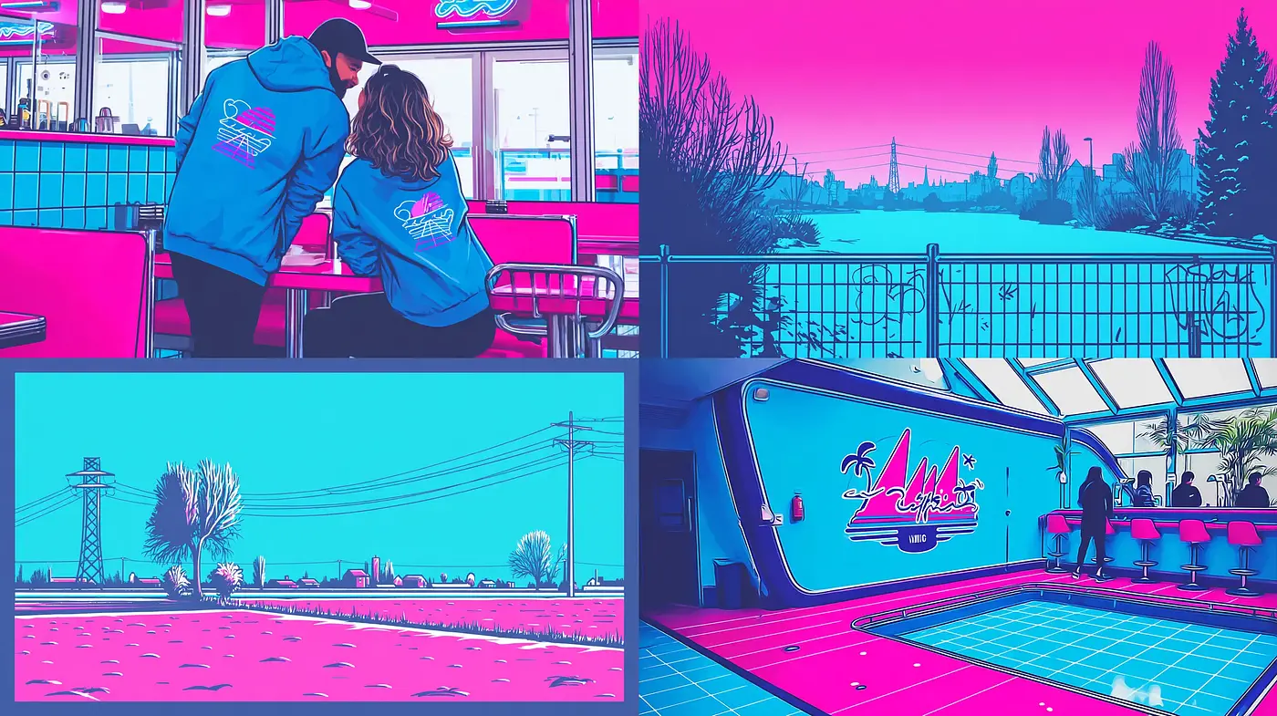 Vibrant retro aesthetic with a playful atmosphere - Midjourney sref style