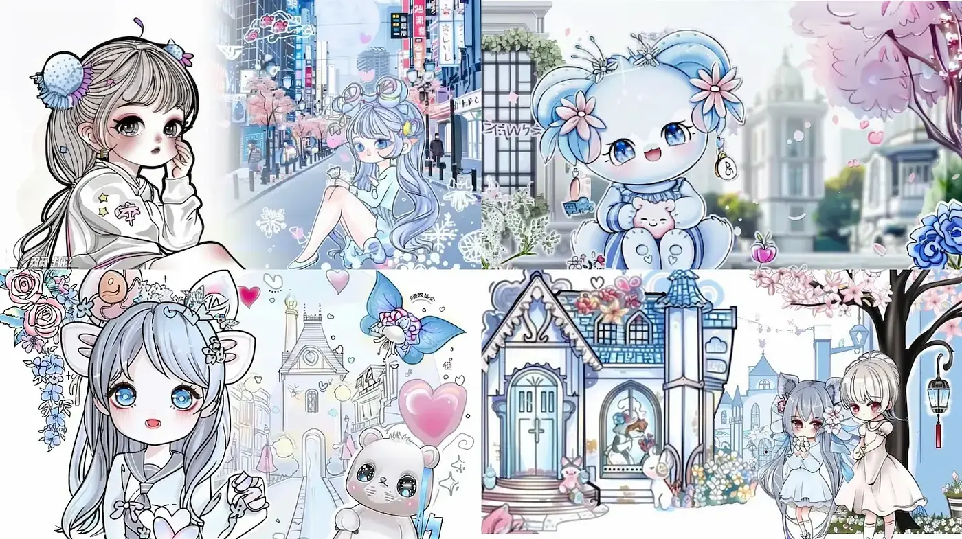 Charming Whimsical Illustrations with a Soft Color Palette - Midjourney sref style