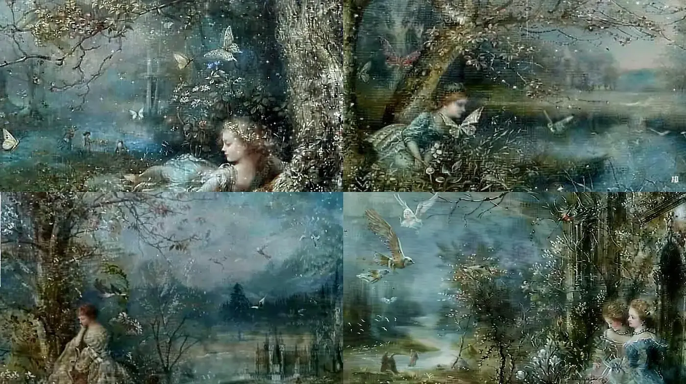 Dreamlike Whimsy with Nature's Embrace - Midjourney sref style