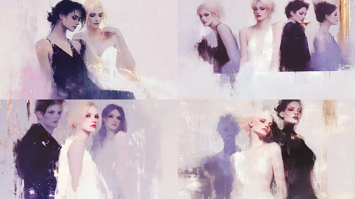 Ethereal Brushwork and Pastel Elegance in Portraiture - Midjourney sref style