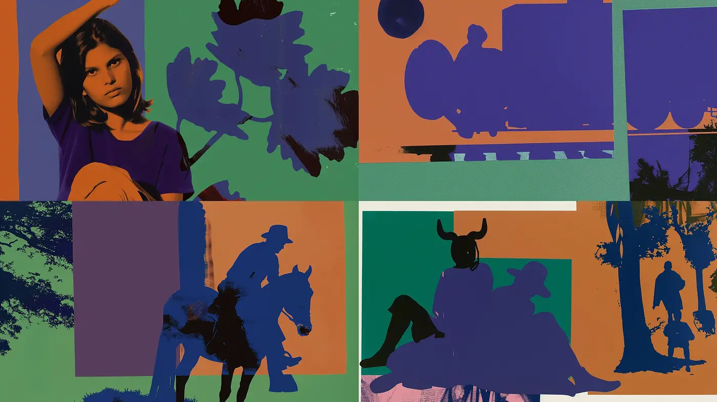 Contemporary Abstract Silhouette Fusion - Midjourney sref style