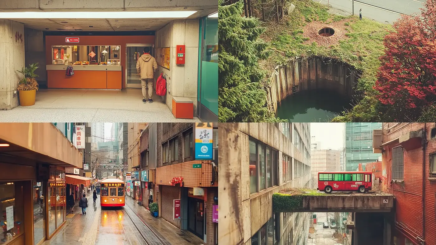 Melancholic Urban Charm: A Cinematic Journey Through Retro Cityscapes - Midjourney sref style