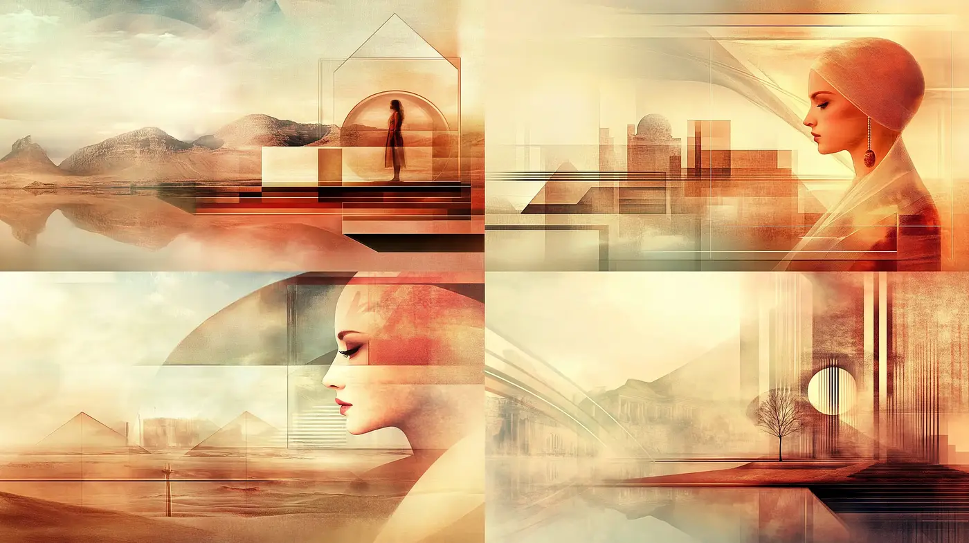 Ethereal Fusion of Translucence and Warmth in Surreal Landscapes - Midjourney sref style
