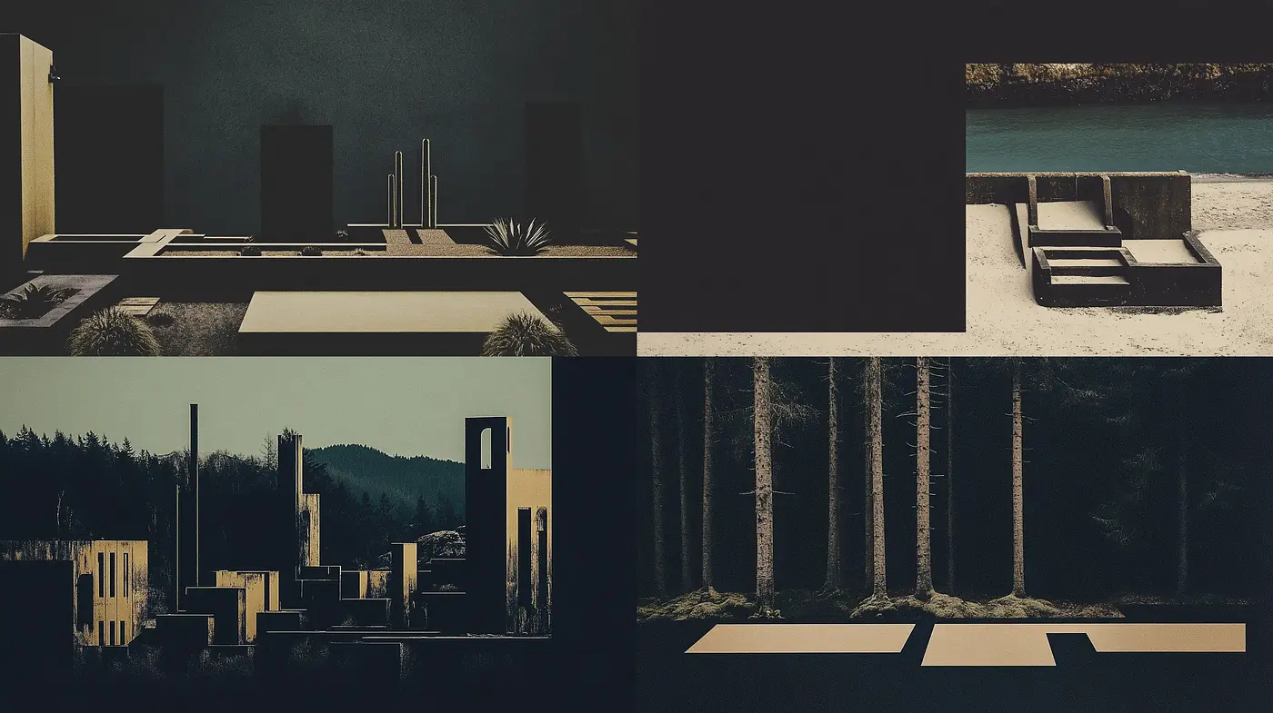 Nocturnal Hues and Silhouettes: A Study in Shadow and Mystery - Midjourney sref style
