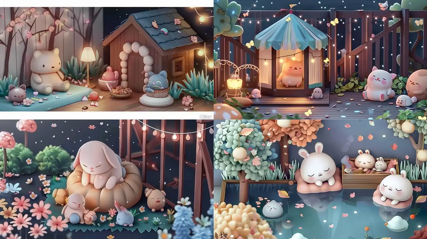 Whimsical Twilight Garden: A Consistent Dreamy Pastel Haven - Midjourney sref style