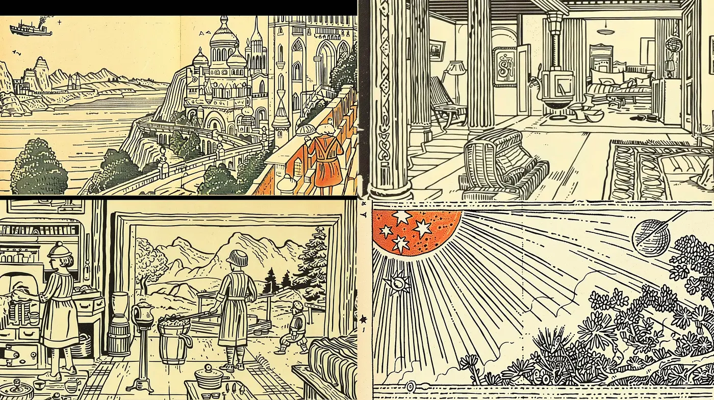 Intricate Golden Hues of Nostalgic Narratives - Midjourney sref style