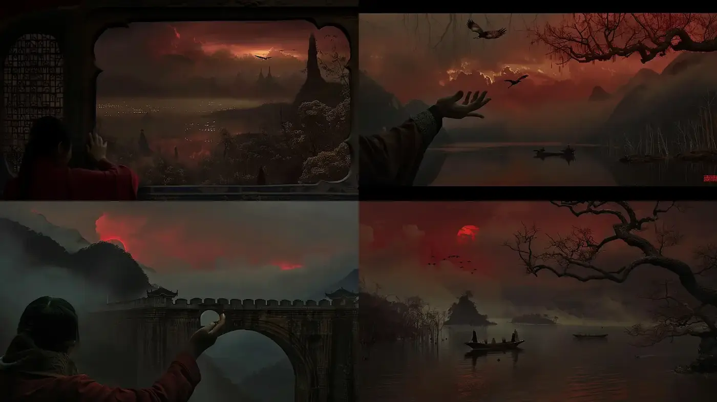 Mysterious and Ethereal Landscape with Dramatic Lighting - Midjourney sref style