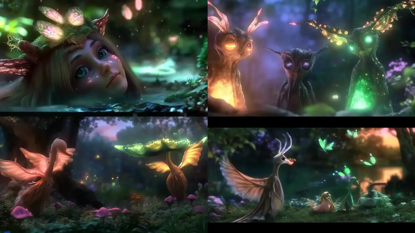 Enchanted Twilight: A Mystical Digital Painting Series - Midjourney sref style