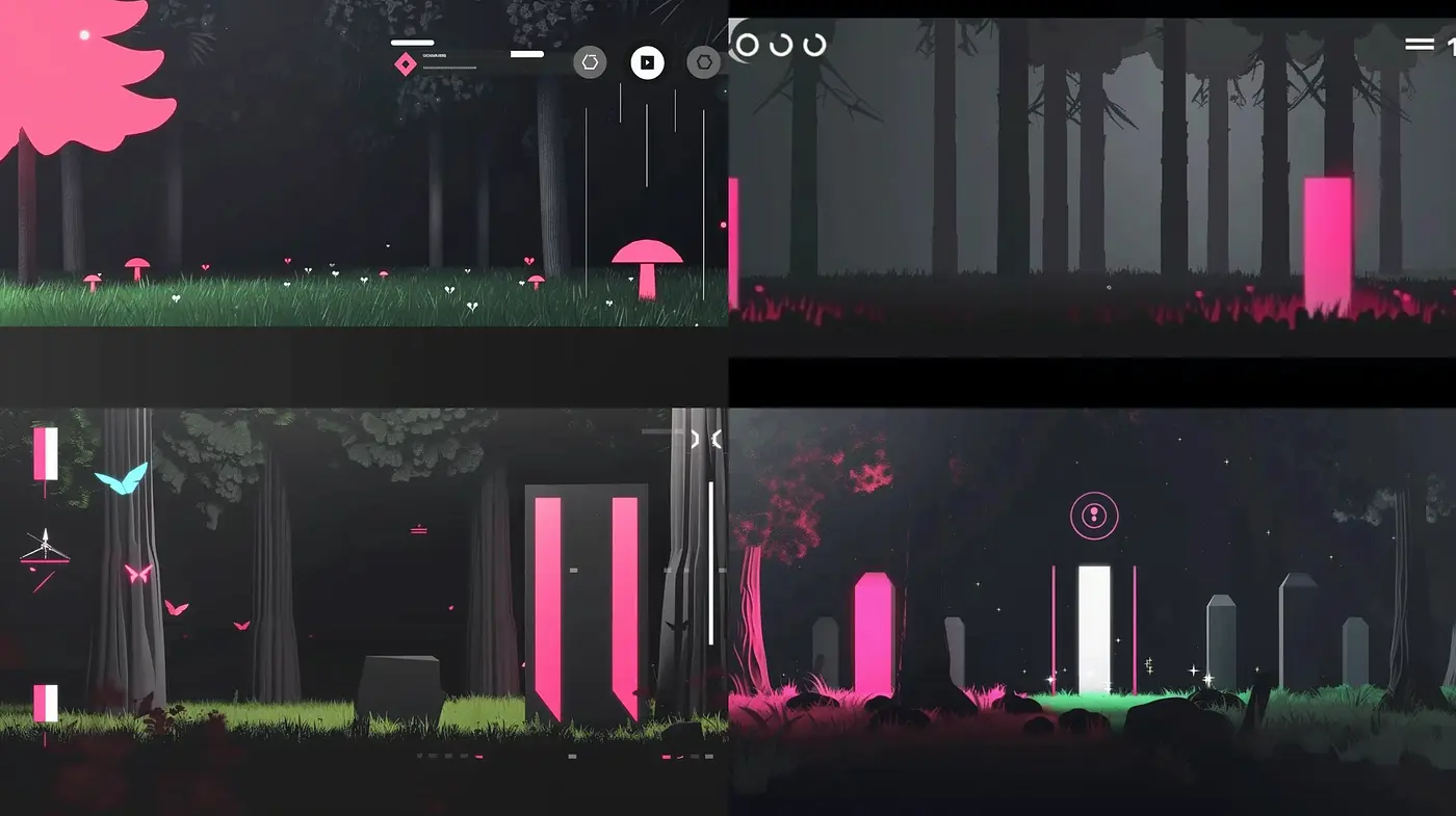 Neon Nature: A Luminous Digital Forest Dreamscape - Midjourney sref style