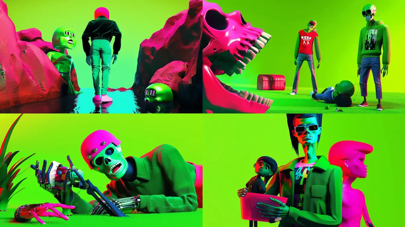 Vibrant Pop Art with Surreal Elements and Strong Graphic Aesthetics - Midjourney sref style