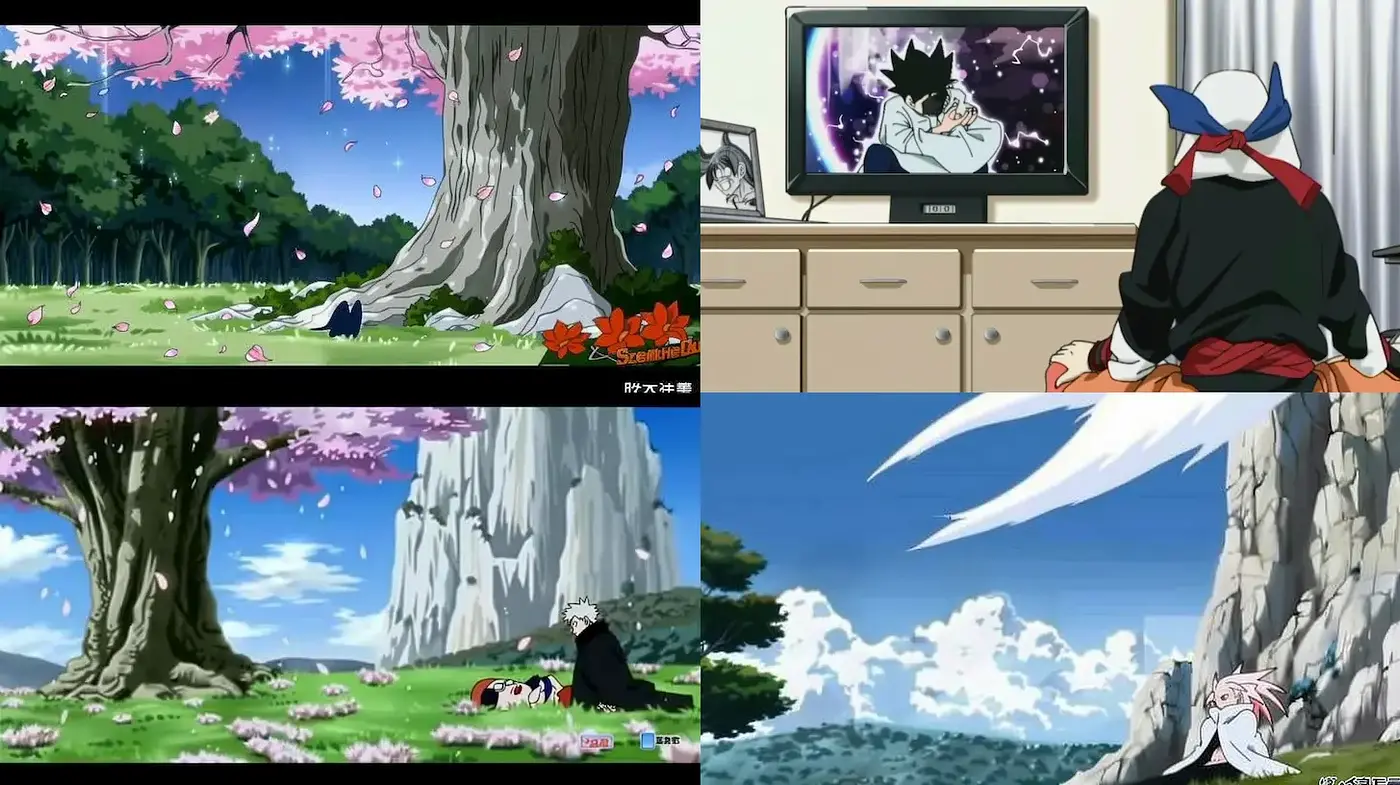 Fanciful and serene landscapes with a nostalgic anime influence - Midjourney sref style