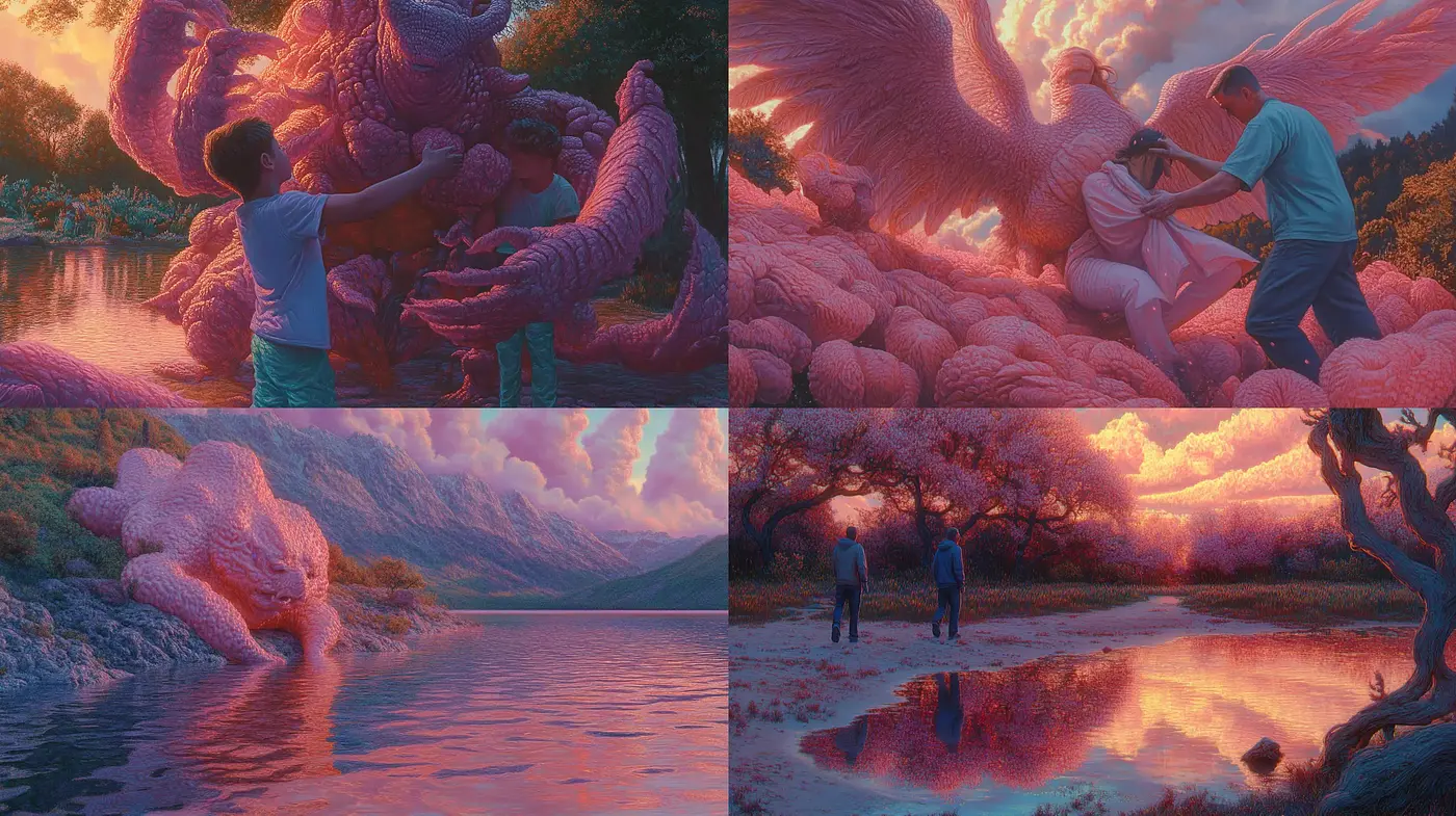 Surreal Twilight Dreamscapes: A Homage to Phantasmagoric Visions - Midjourney sref style