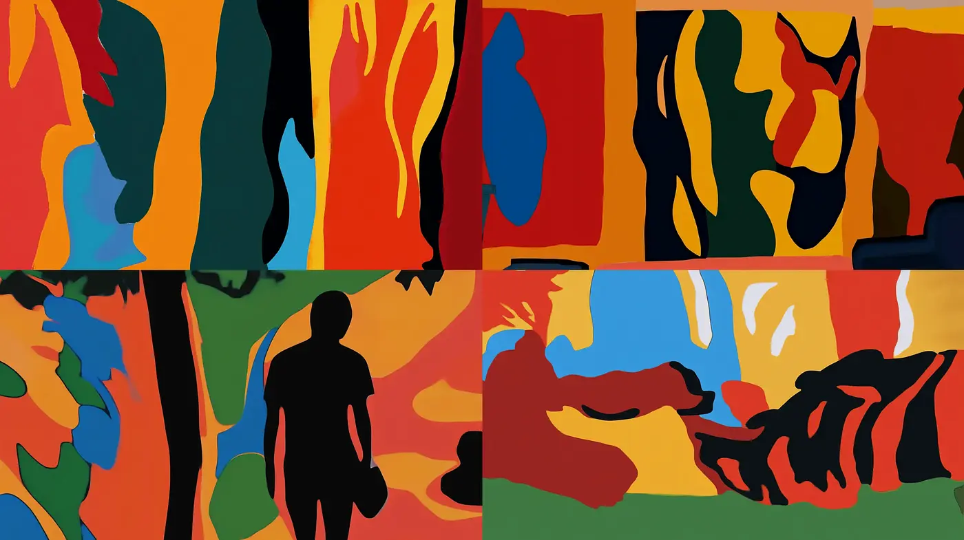 Abstract Synchrony in Bold Silhouettes - Midjourney sref style