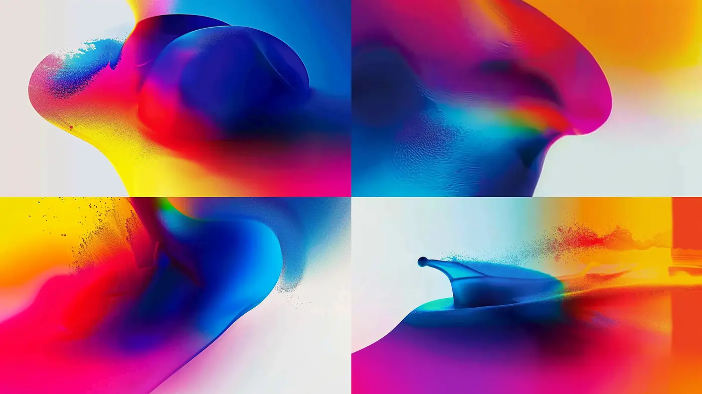Vibrant Fluid Abstraction: A Dance of Color and Light - Midjourney sref style
