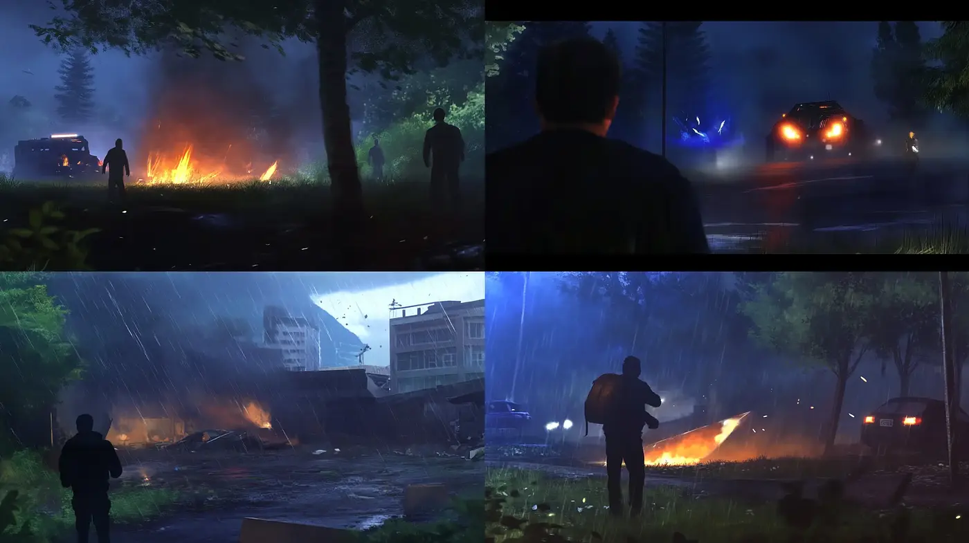 Noir-Inspired Cinematic Scenes with a Tense Atmosphere - Midjourney sref style