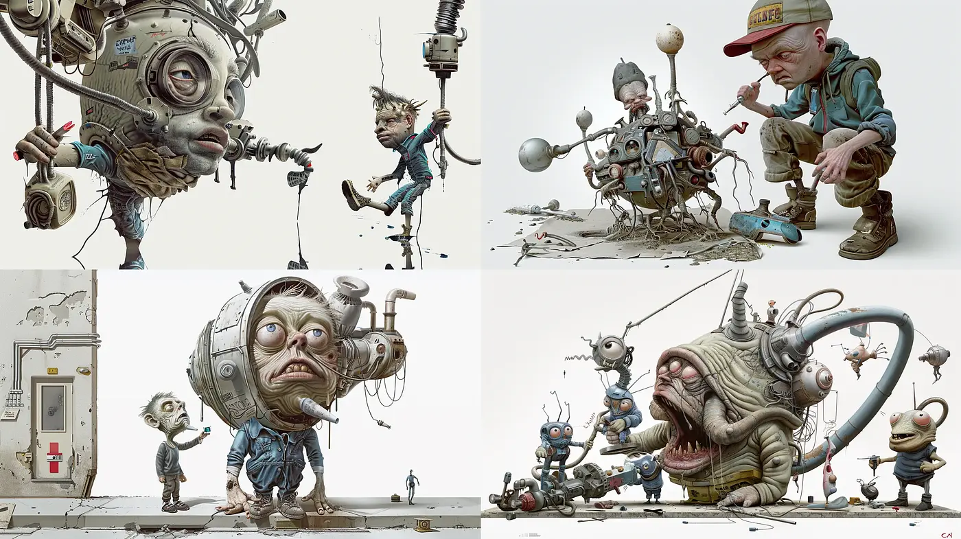 Mechanized Whimsy: A Steampunk Fusion with Surrealist Overtones - Midjourney sref style