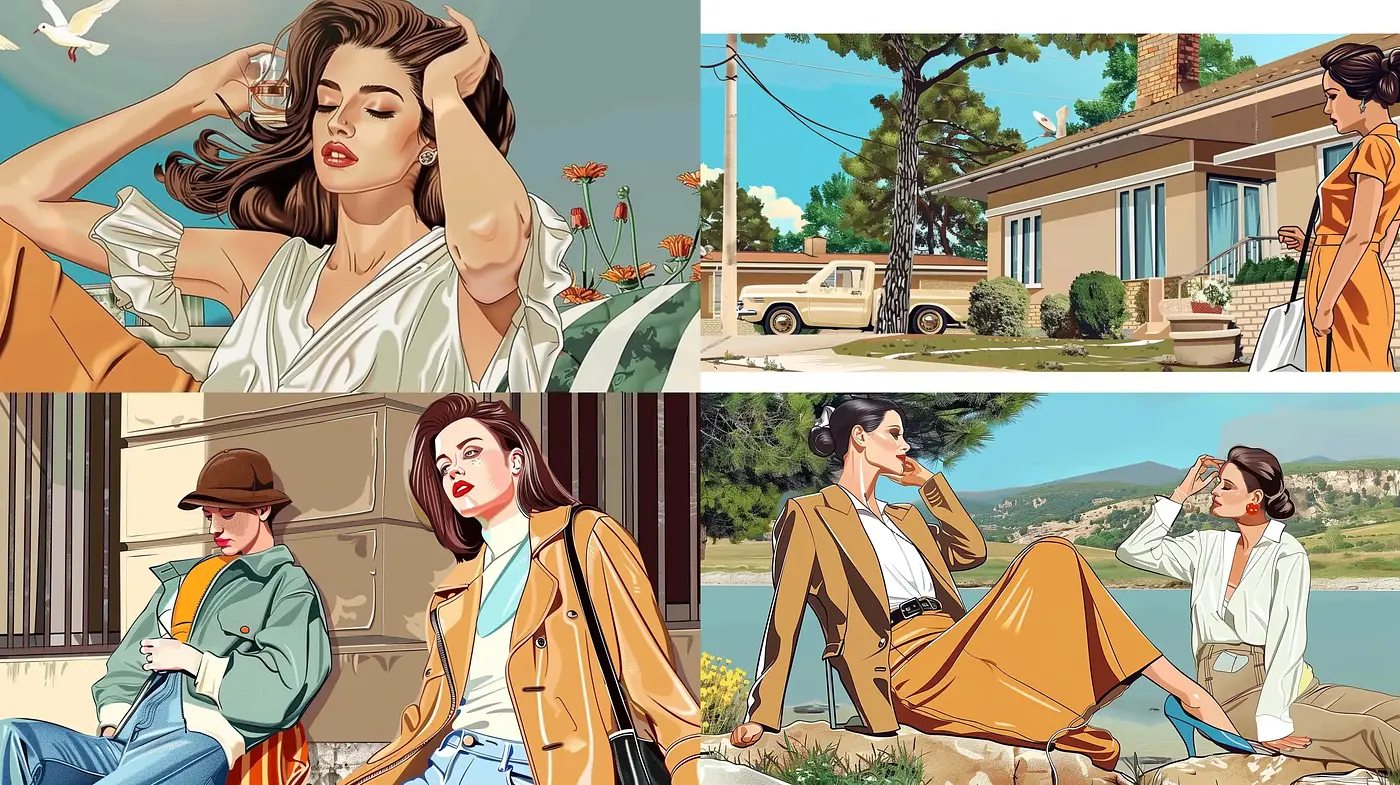 Sultry Elegance: A Modern Take on Vintage Comic Illustration - Midjourney sref style