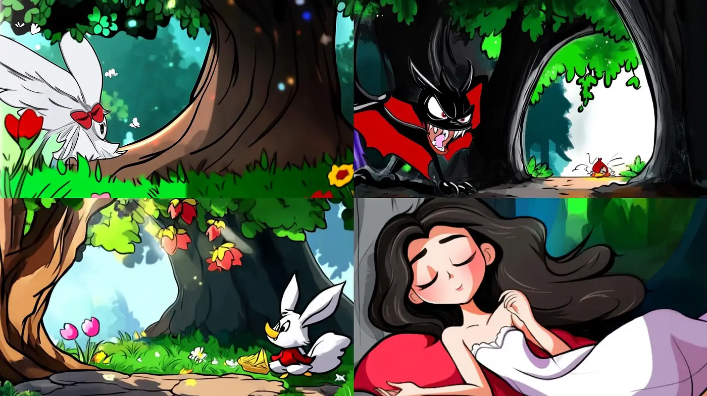 Lively Storybook Illustration with Varied Cartoon Expressiveness - Midjourney sref style
