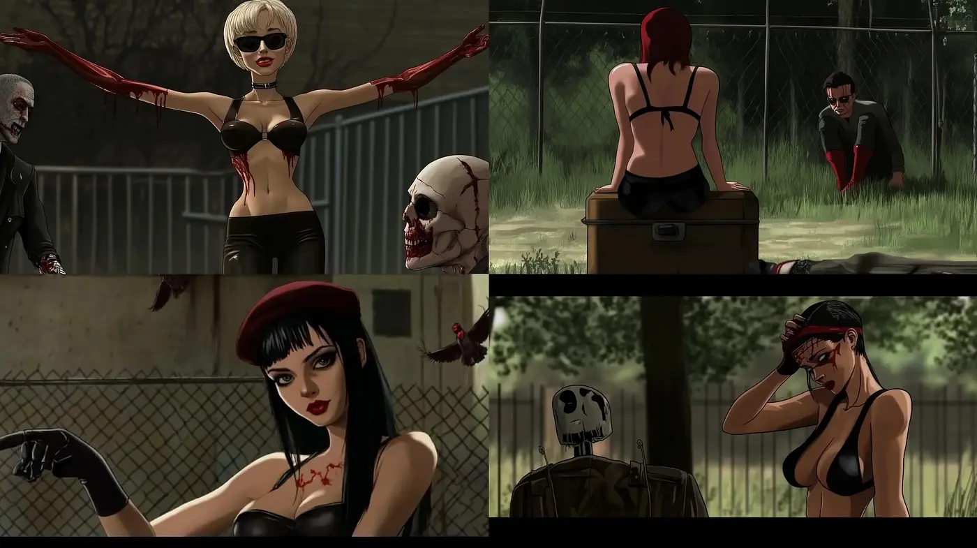 Gritty and Stylized Noir-Inspired Digital Artwork Collection - Midjourney sref style