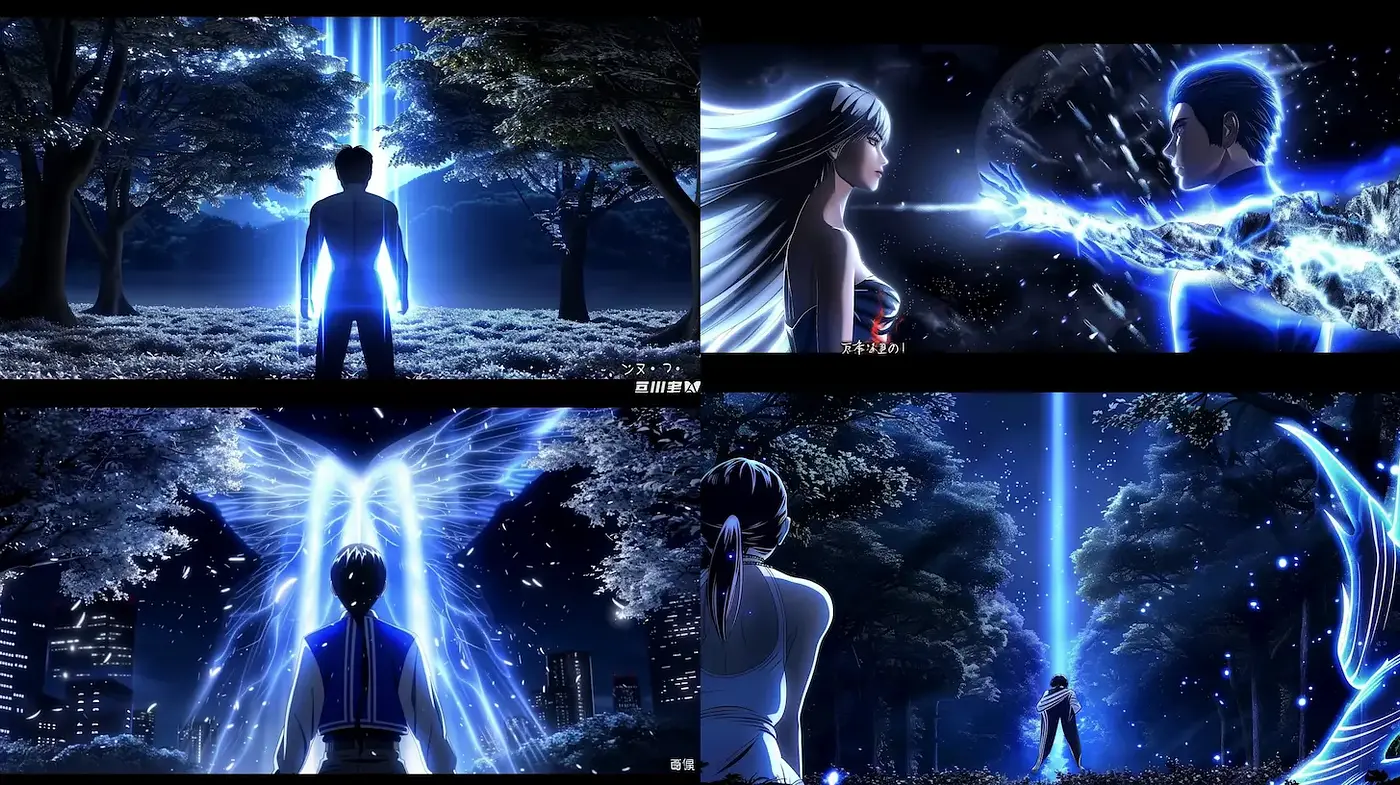 Dynamic and Ethereal Anime-Inspired Aesthetic with Emphasis on Luminosity - Midjourney sref style