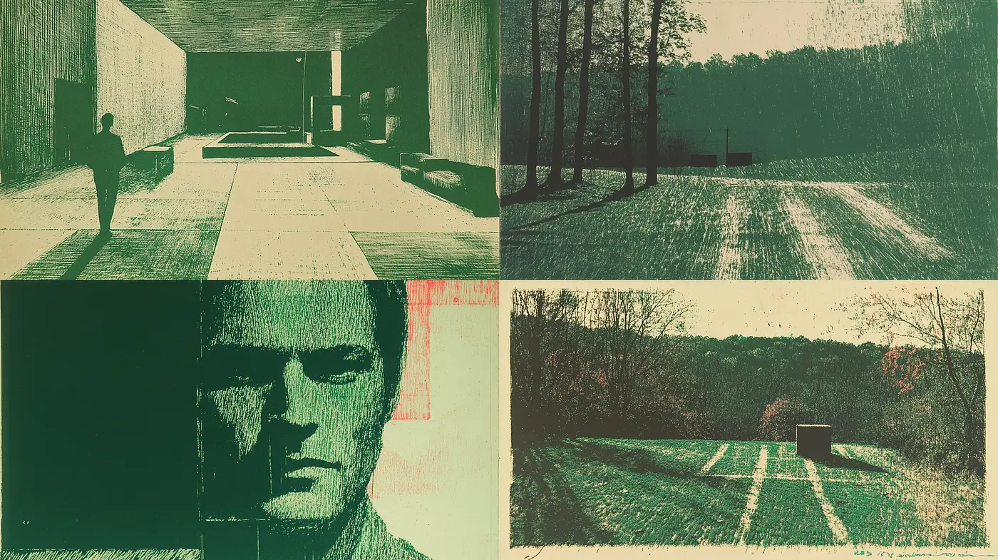 Abstract Expressionist Undertones with a Cinematic Green Tint - Midjourney sref style
