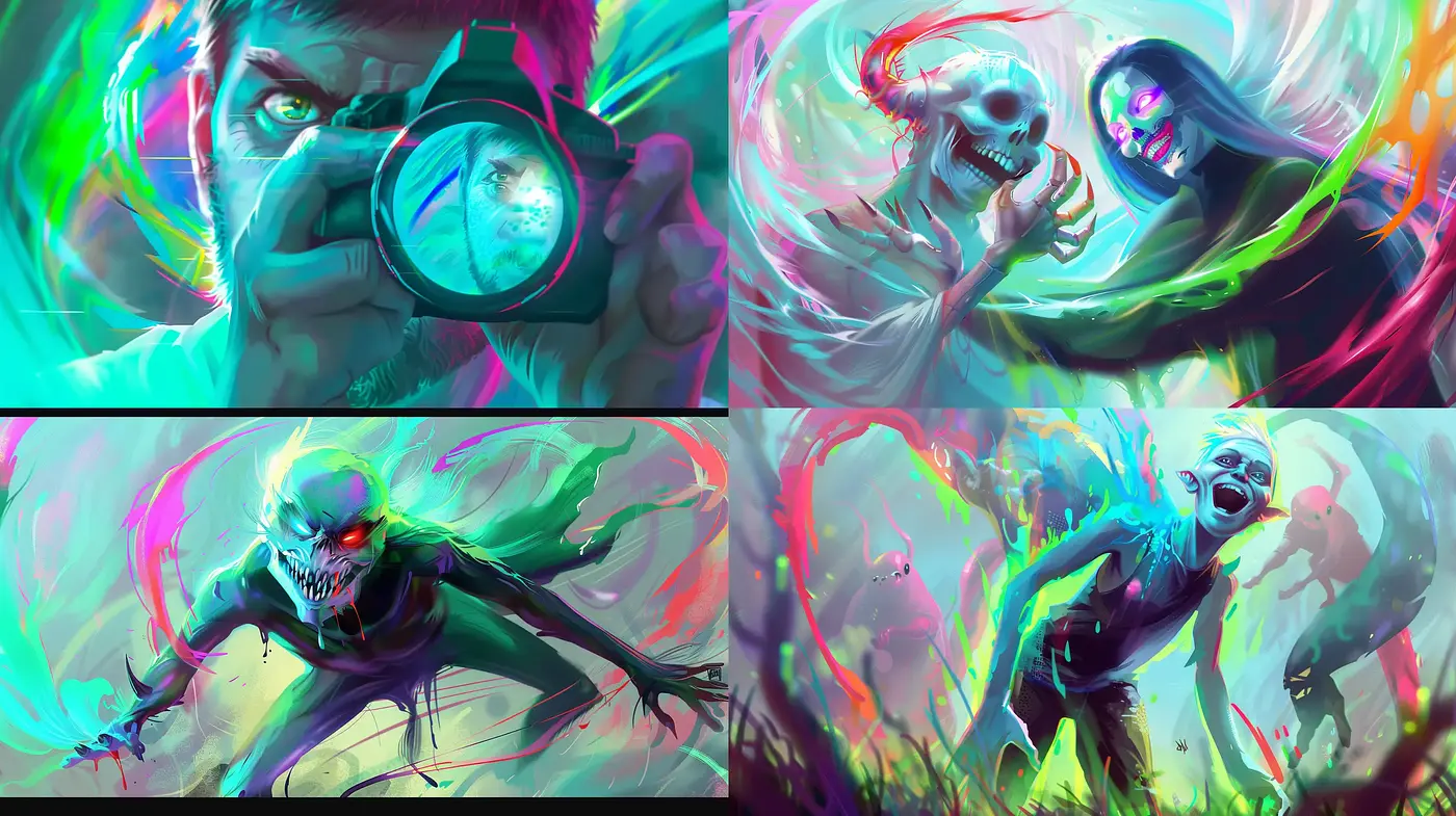 Ethereal Brushstrokes of Vivid Whimsy - Midjourney sref style