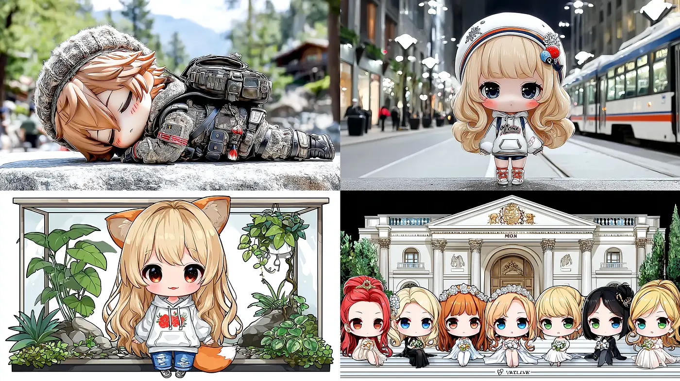 Chibi Style Art with High Attention to Detail and Consistent Character Design - Midjourney sref style