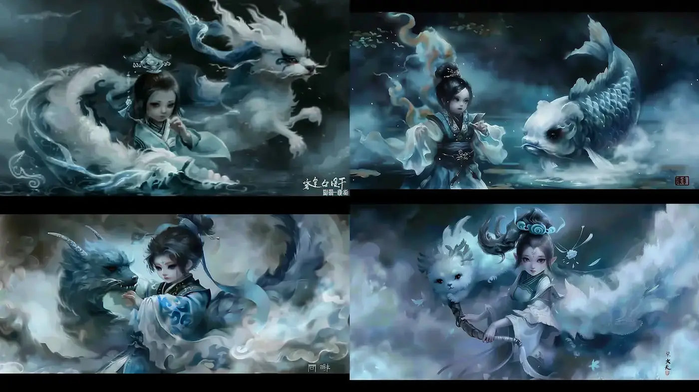 Mystical Realism with Ethereal Elements and a Serene Atmosphere - Midjourney sref style