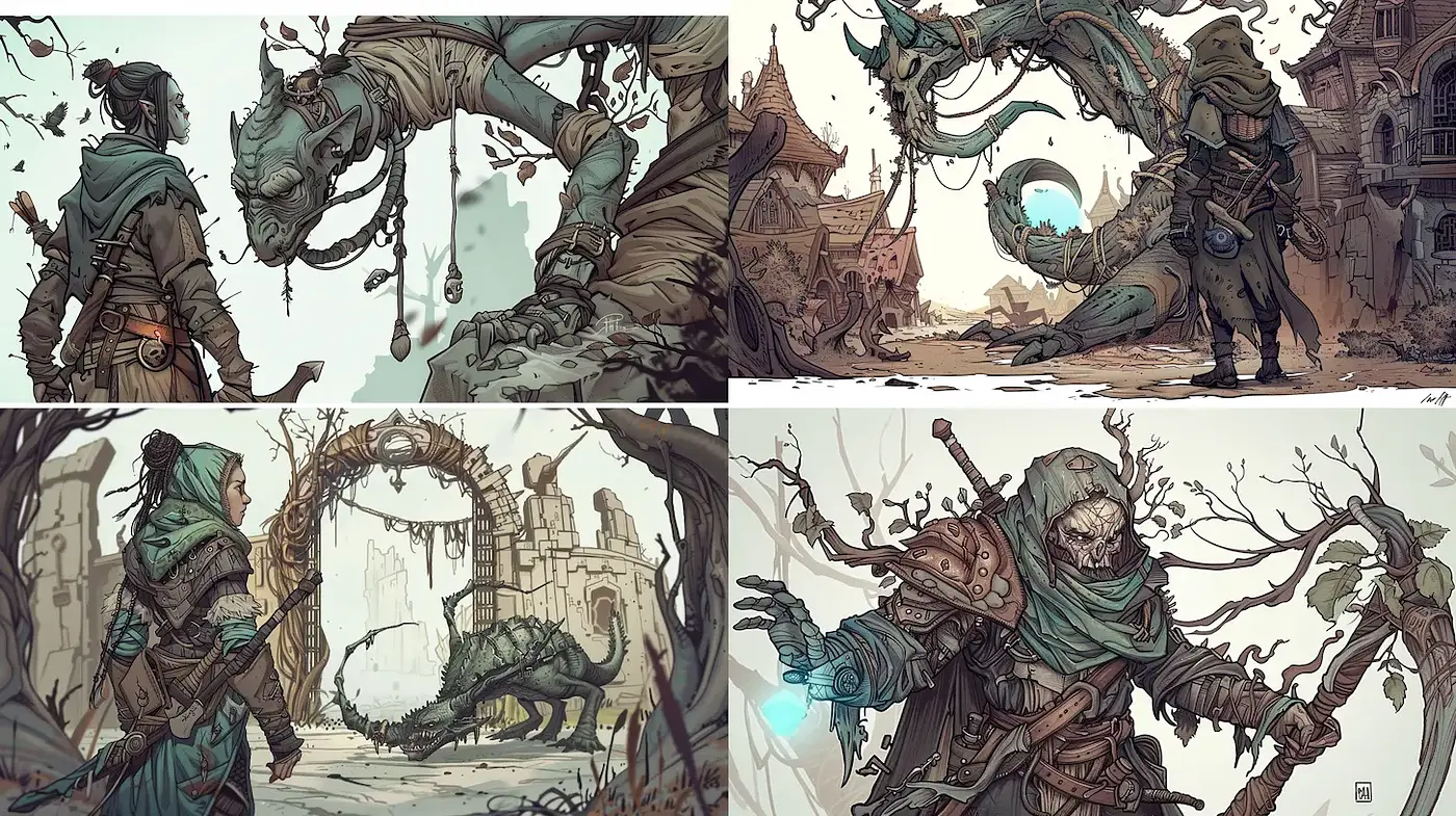 Intricate Illustrative Fantasy with a Nostalgic Touch - Midjourney sref style